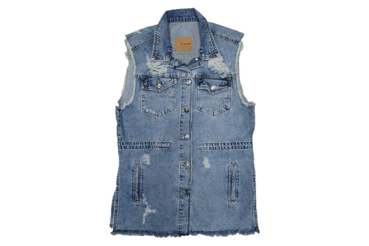 Фото Джинсовая жилетка CRACKPOT JEANS 6274 Турция from official site OSKAR™