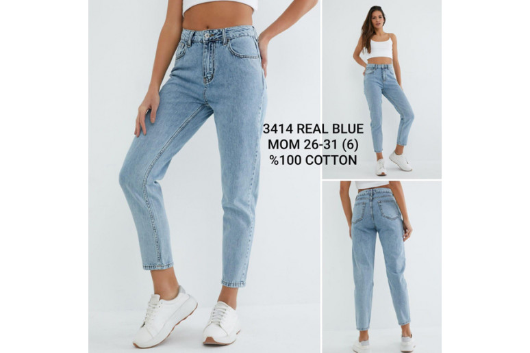 Джинсы женские REAL BLUE JEANS 3414 MOM Турция