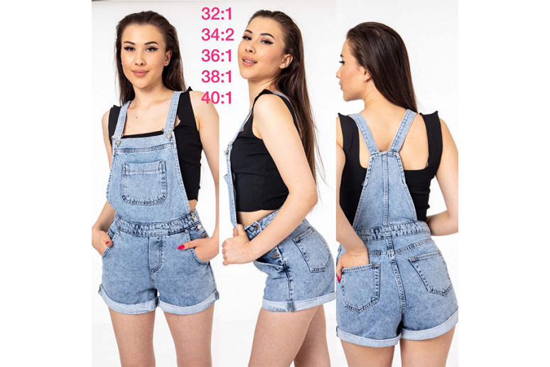 Шорты-комбинезон женский ZEO BASIC JEANS 001 Турция