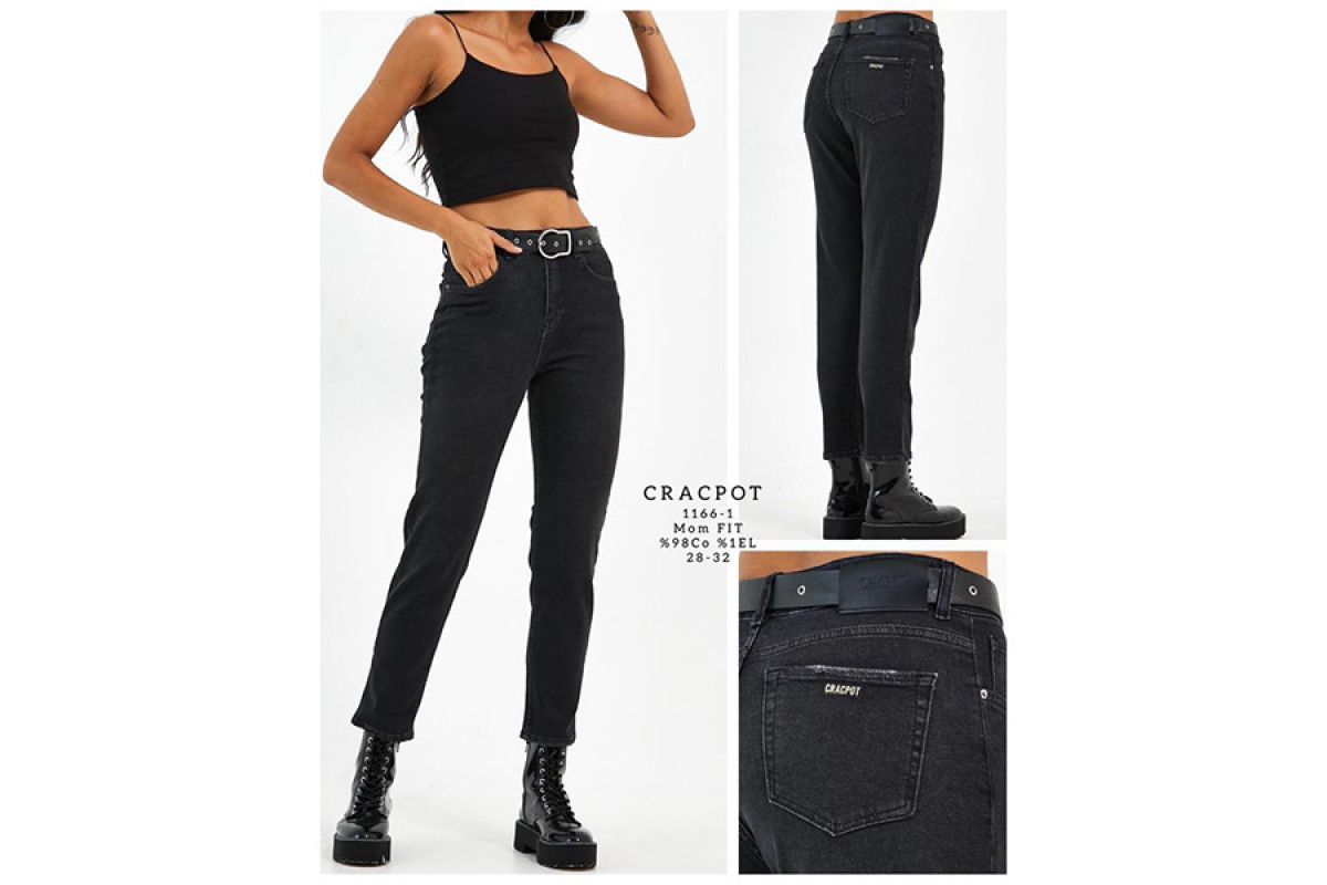 Фото Джинсы женские CRACPOT JEANS 1166-1 MOM Турция from official site OSKAR™