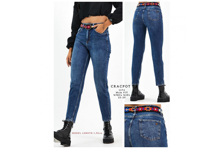 Джинсы женские CRACPOT JEANS 1174 MOM FIT Турция