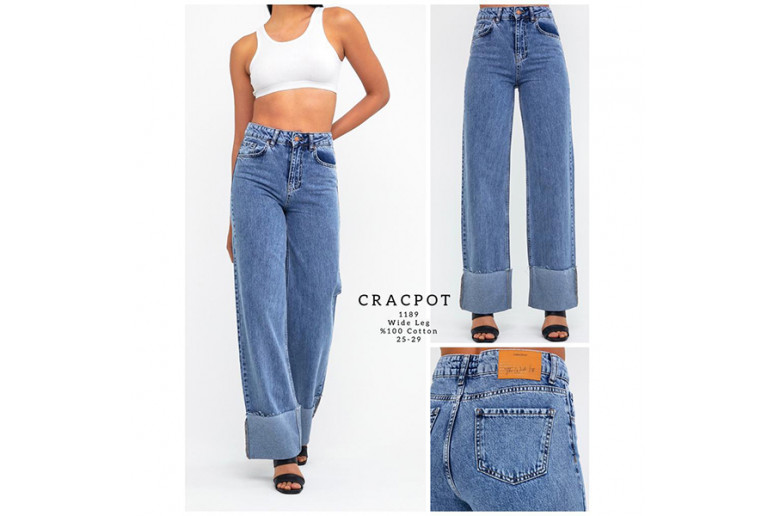 Джинси жіночі CRACKPOT JEANS 1189 Wide Leg Туреччина