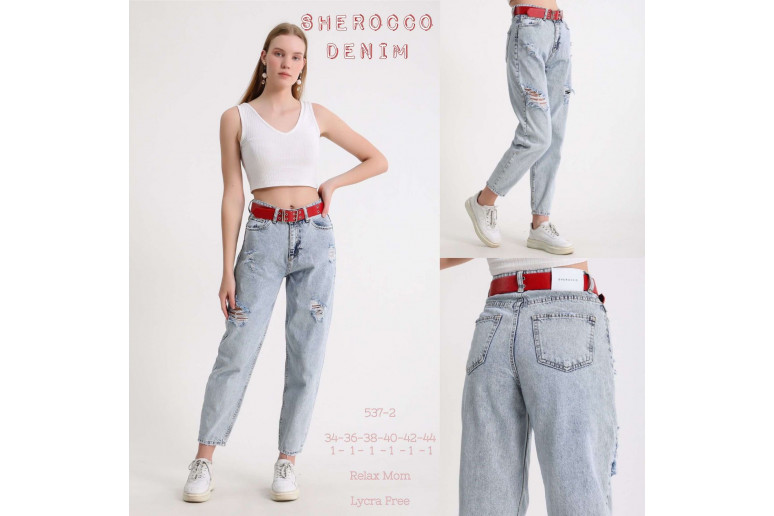 Джинсы женские SHEROCCO JEANS 537-2 RELAX MOM