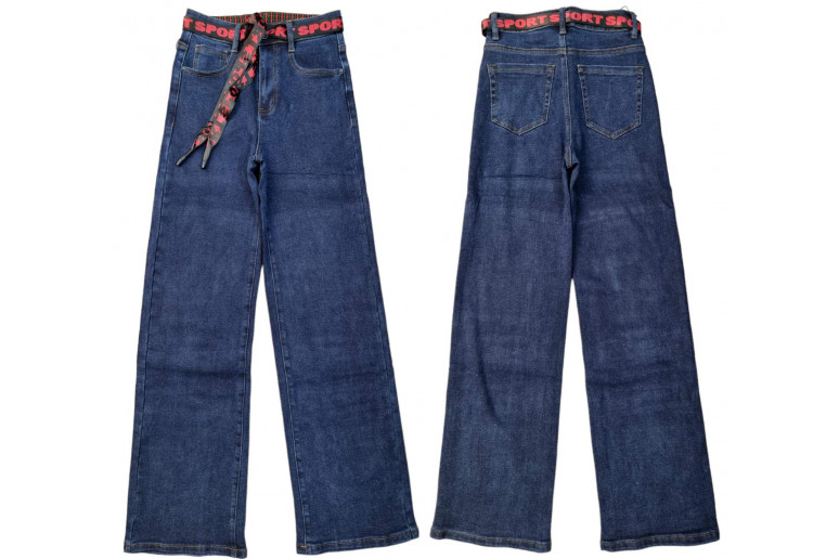 Джинсы женские VANVER JEANS 8938 WIDE LEG на байке