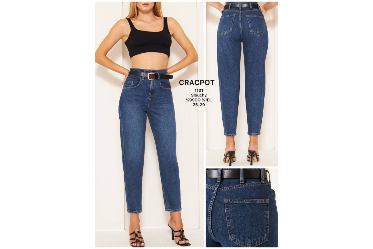 Фото Джинсы женские CRACPOT JEANS 1131 SLOUCHY Синий from official site OSKAR™