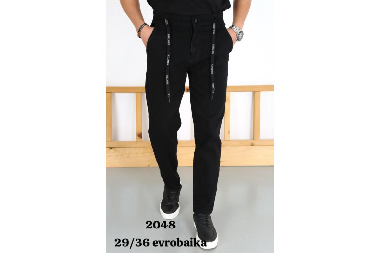 Джинси чоловічі WILLMEN (REDMAN) JEANS 2053 МОМ ЄВРОБАЙКА ЧОРНИЙ