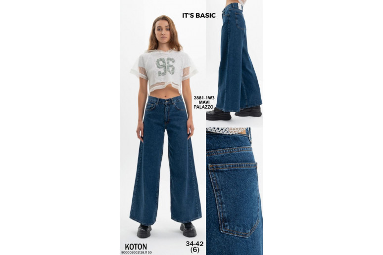 Джинсы женские IT'S BASIC JEANS 2881-1 PALAZZO Синий