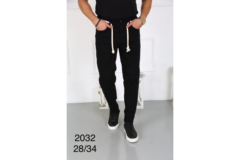 Джинсы мужские 2032 WILLMEN (REDMAN) JEANS МОМ ЧЕРНЫЙ