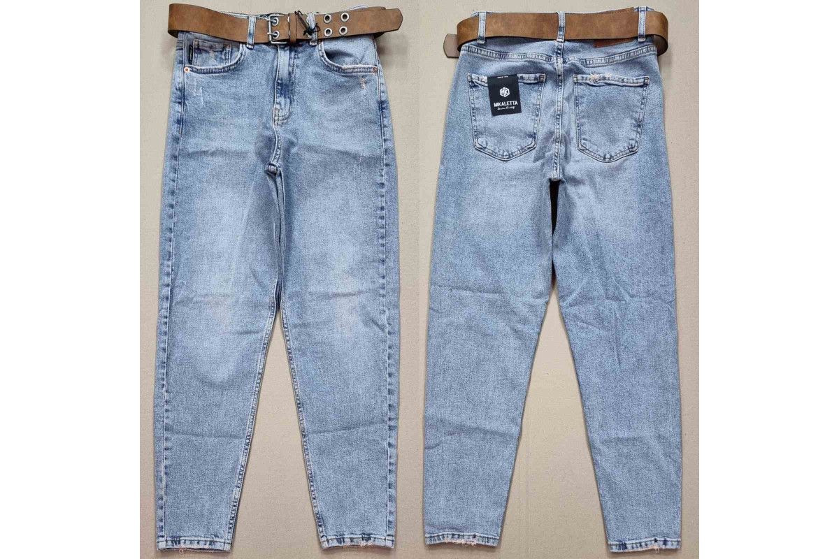 Фото Джинсы женские MIKALETTA JEANS 3079 MOM Голубой с кофейным оттенком from official site OSKAR™