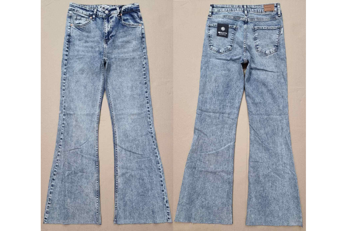 Фото Джинсы женские MIKALETTA JEANS 13334 ISPANYOL ГОЛУБОЙ С ЗЕЛЕНЦОЙ from official site OSKAR™