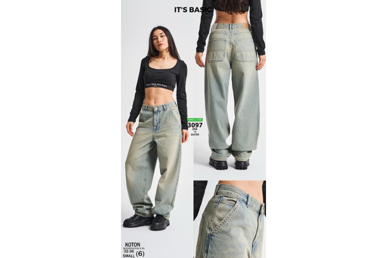 Джинсы женские IT'S BASIC JEANS 3097 SKATER ЗЕЛЕНЬ