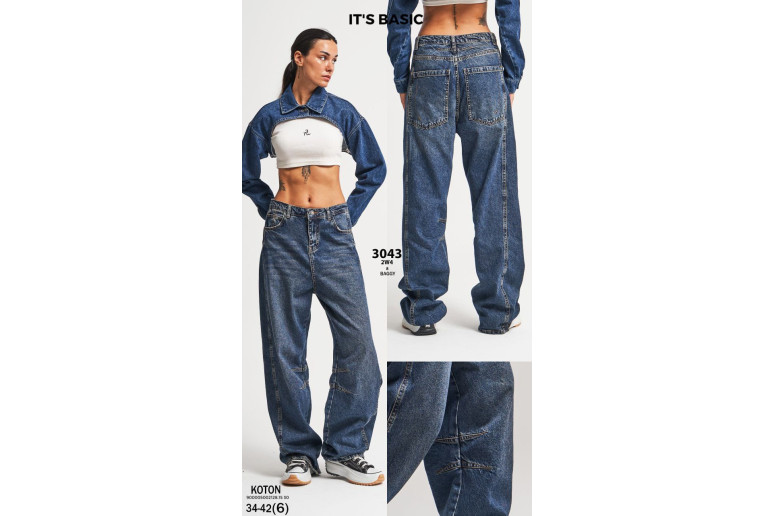 Джинсы женские IT'S BASIC JEANS 3043-2 BAGGY