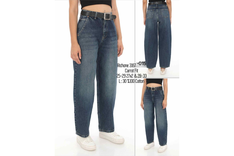 Джинсы женские JONH RICHONE JEANS 3167-015 CARROT FIT