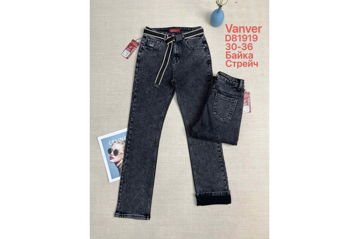 Фото Джинсы женские VANVER JEANS 81919 CLASSIC НА БАЙКЕ from official site OSKAR™