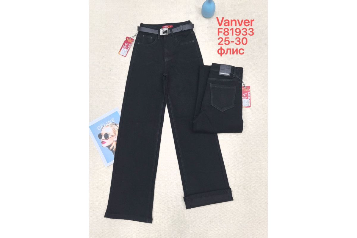 Фото Джинсы женские VANVER JEANS 81933 WIDE LEG НА ФЛИСЕ from official site OSKAR™