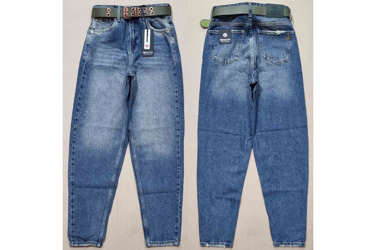 Фото Джинси жіночі MIKALETTA JEANS 3242Х RELAX MOM С ЗЕЛЕНЦЕЮ from official site OSKAR™