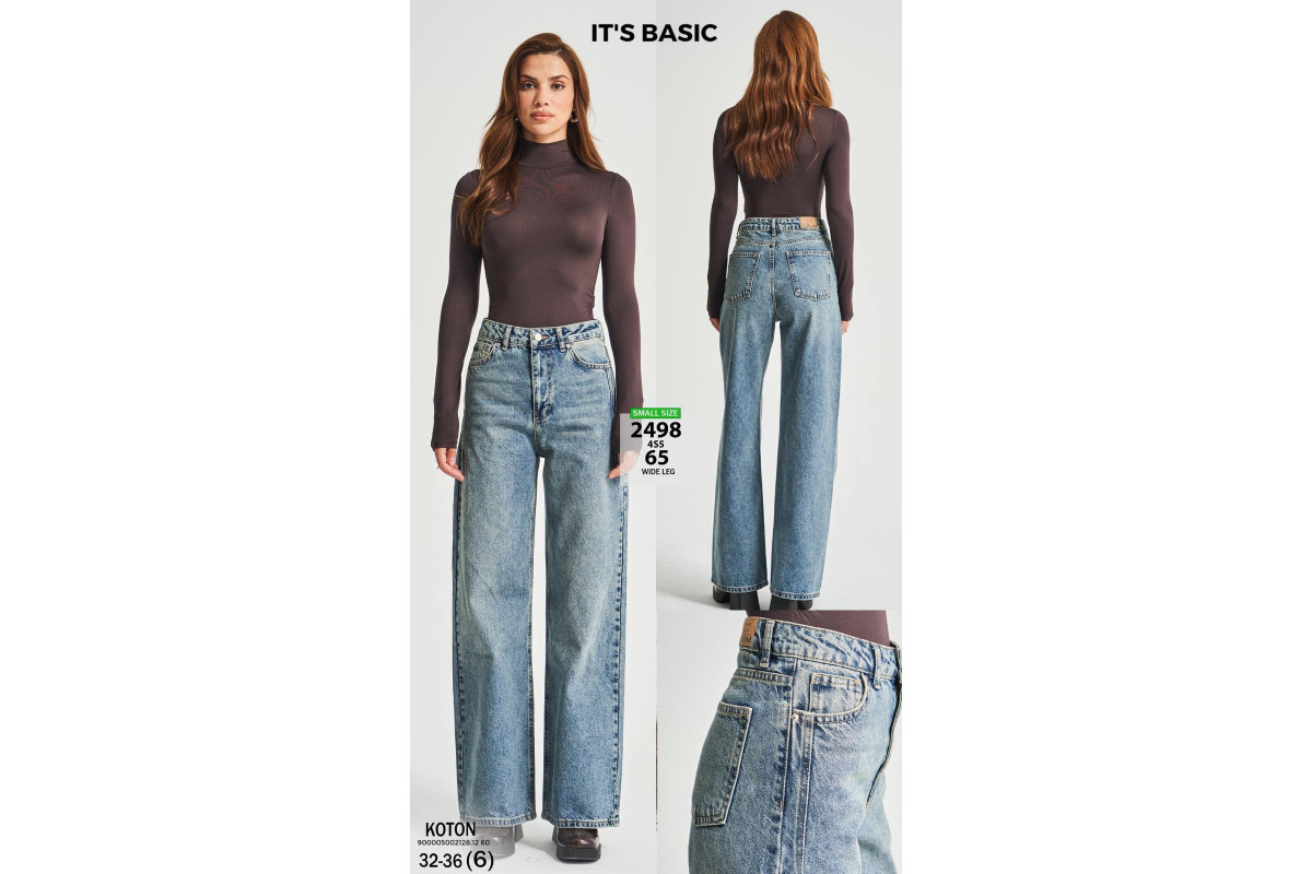 Фото Джинси жіночі IT'S BASIC JEANS 2498/65 WIDE LEG Синій from official site OSKAR™