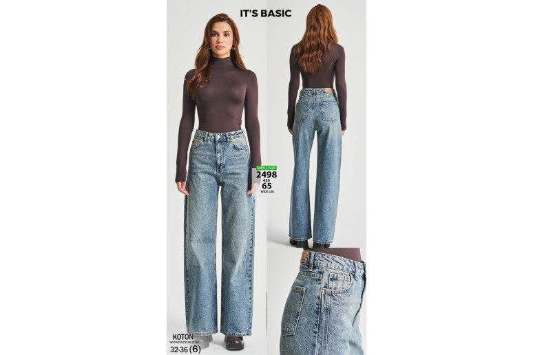 Джинси жіночі IT'S BASIC JEANS 2498/65 WIDE LEG Синій