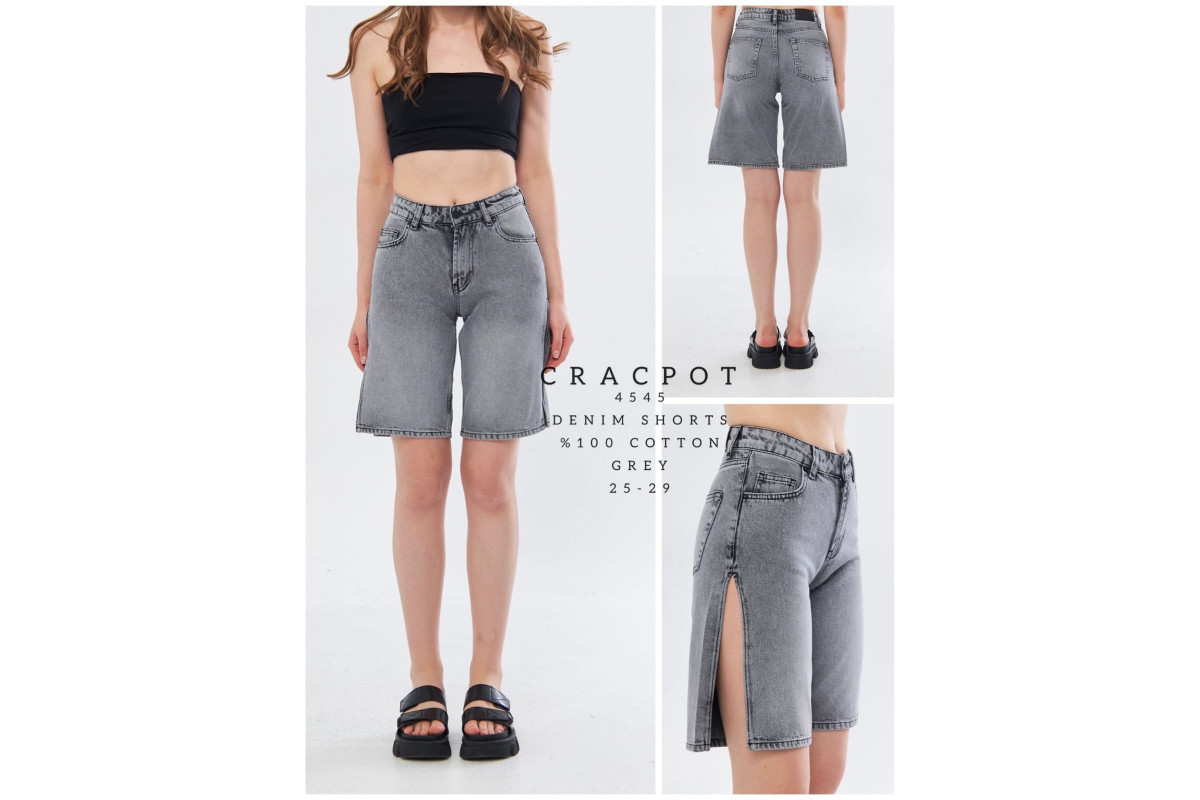 Фото Шорты женские CRACKPOT JEANS 4545 BERMUD ГОЛУБОЙ С КОФЕ from official site OSKAR™