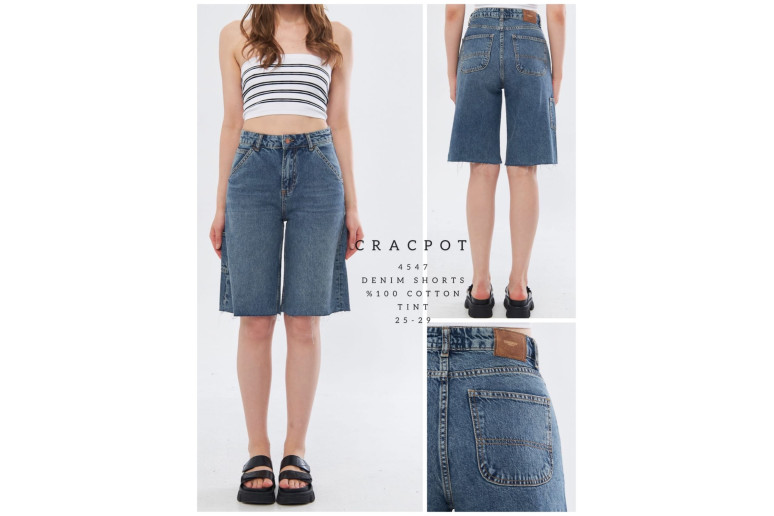 Шорти жіночі CRACKPOT JEANS 4547 BERMUD СИНІЙ