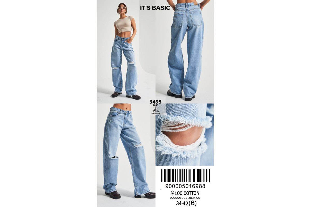 Фото Джинси жіночі IT'S BASIC JEANS 3495 BAGGY from official site OSKAR™