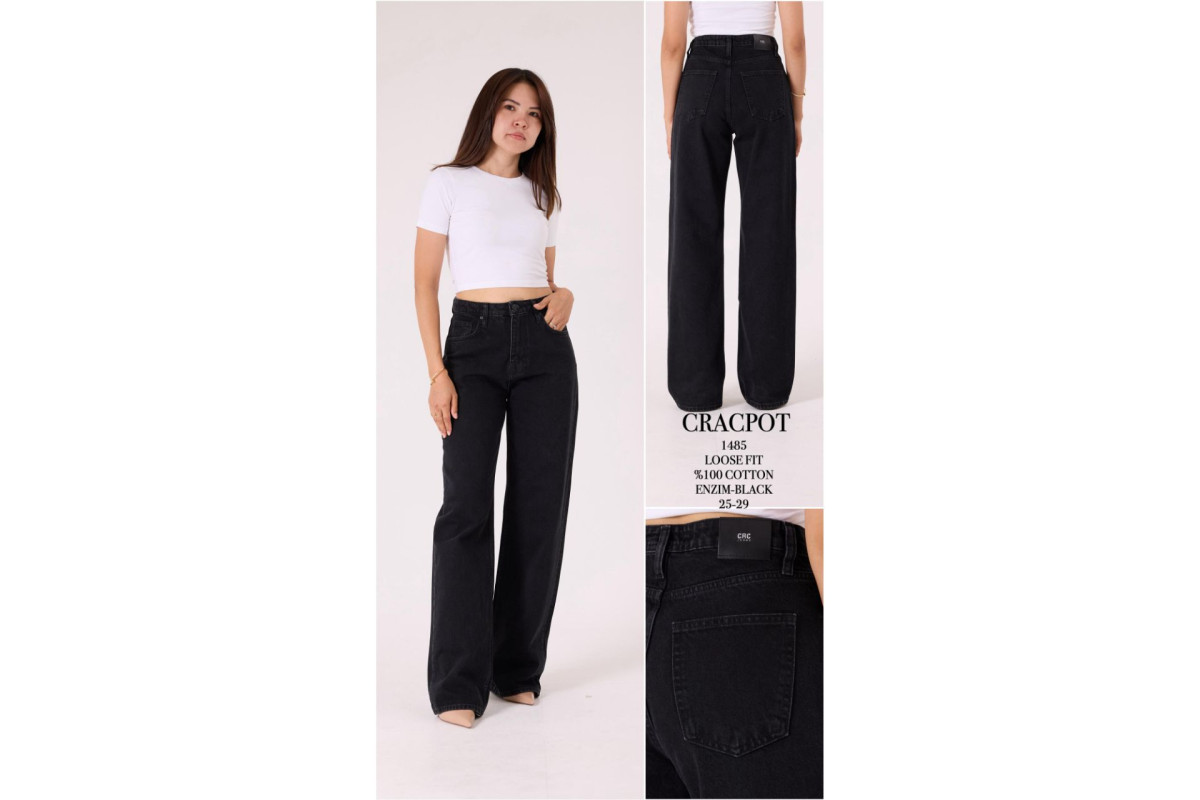 Фото Джинси жіночі CRACPOT JEANS 1485 LOOSE FIT BLACK from official site OSKAR™