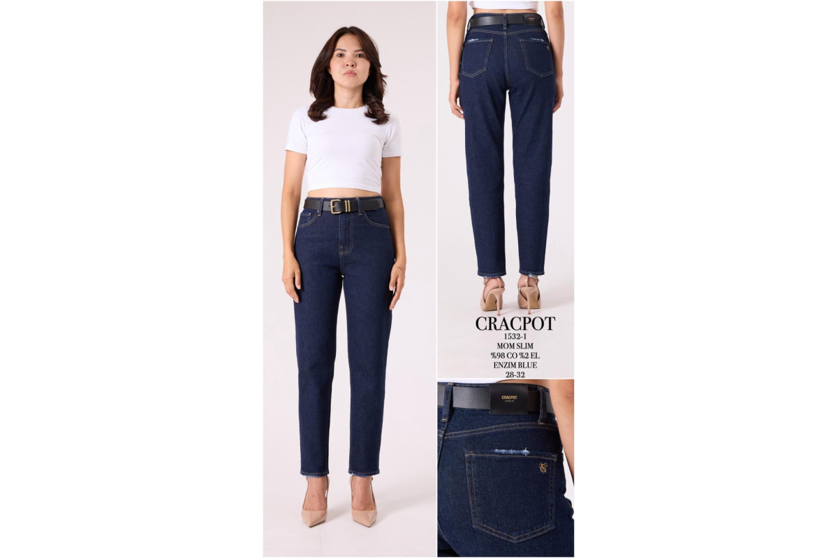 Фото Джинси жіночі CRACPOT JEANS 1526-1 SLIM МОМ from official site OSKAR™