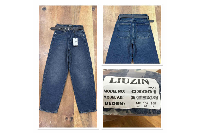 Джинсы женские подростковые LIUZIN JEANS 03001-1 BAGGY