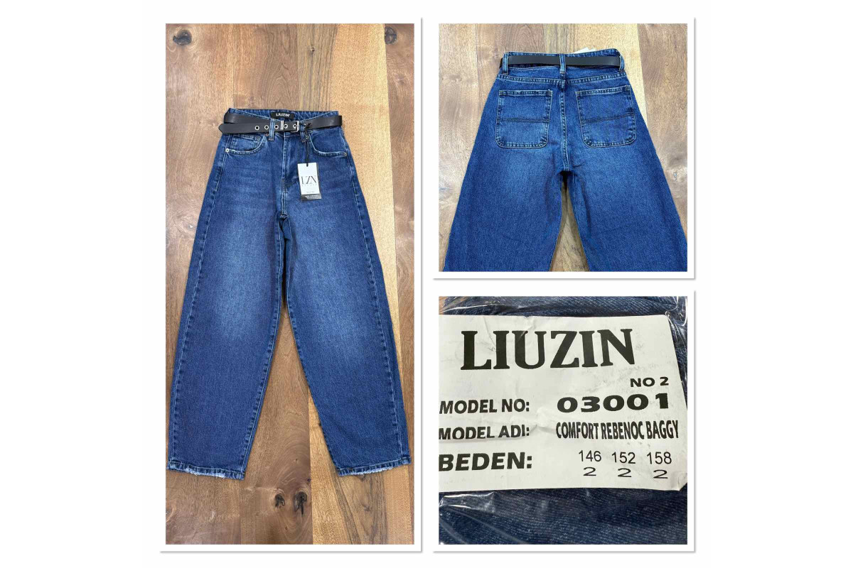 Фото Джинсы женские подростковые LIUZIN JEANS 03001-2 BAGGY from official site OSKAR™