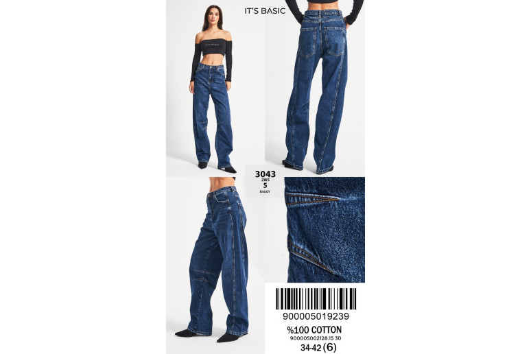 Джинсы женские IT'S BASIC JEANS 3043 BAGGY Джинсы женские IT'S BASIC JEANS 3043 BAGGY