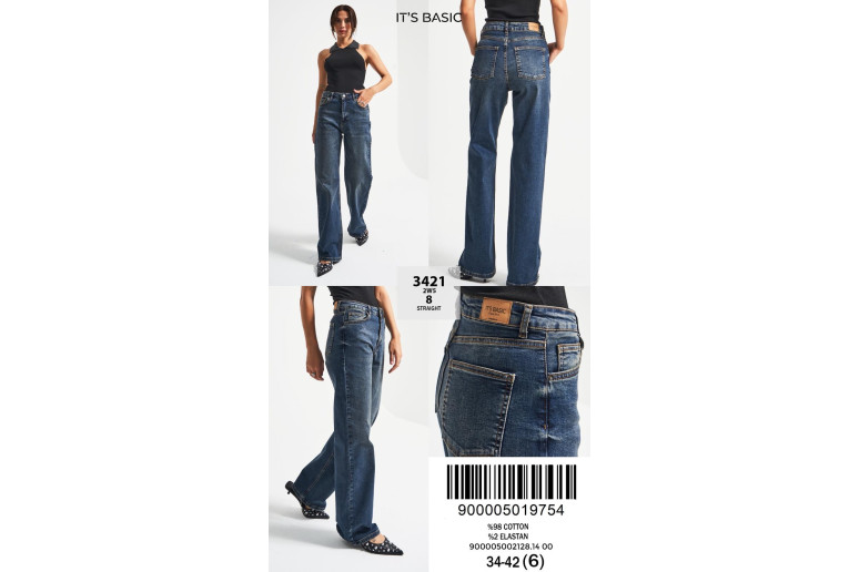 Джинсы женские IT'S BASIC JEANS 3421 STRAIGHT FIT