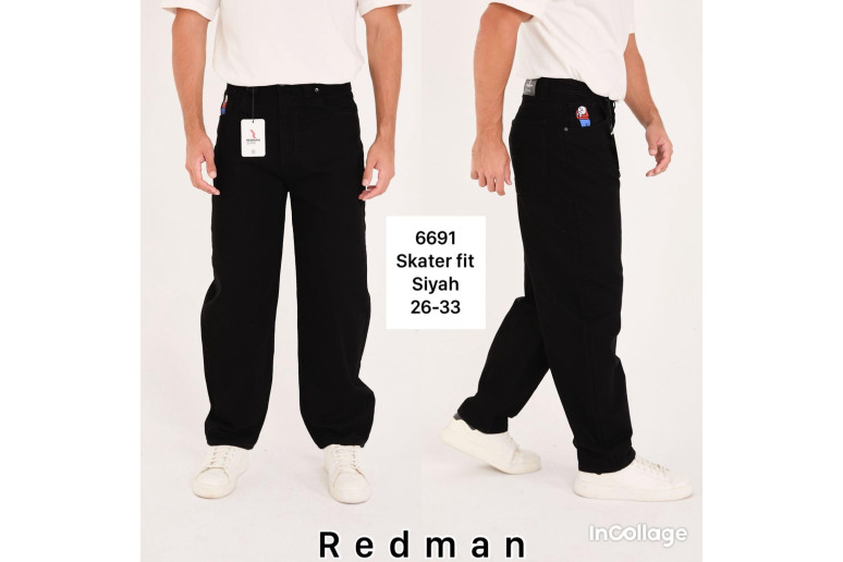Джинсы мужские REDMAN JEANS 6691 SKATER ЧЕРНЫЙ