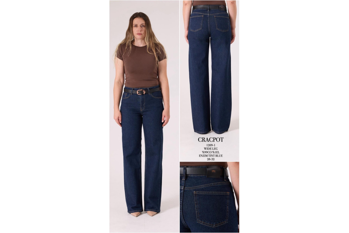 Фото Джинси жіночі CRACPOT JEANS 1209-1 Wide Leg СИНІЙ from official site OSKAR™