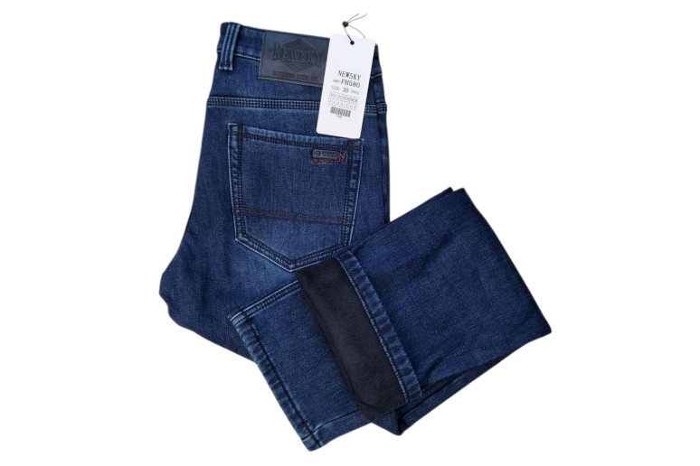 Джинсы мужские NEW SKY JEANS 580 Классика на флисе