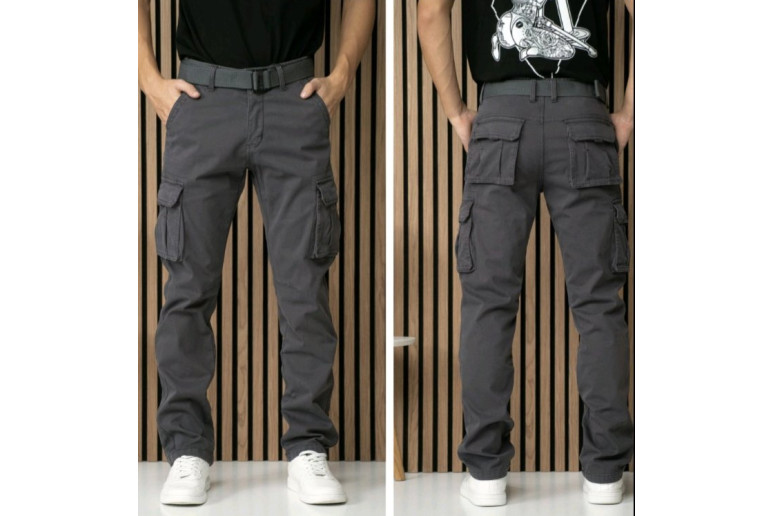 Джинсы мужские ITENO JEANS 8982 Cargo НА ФЛИСЕ СЕРЫЙ
