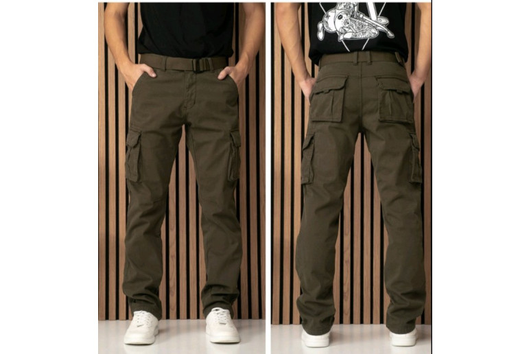 Джинсы мужские ITENO JEANS 8982 Cargo НА ФЛИСЕ ХАКИ