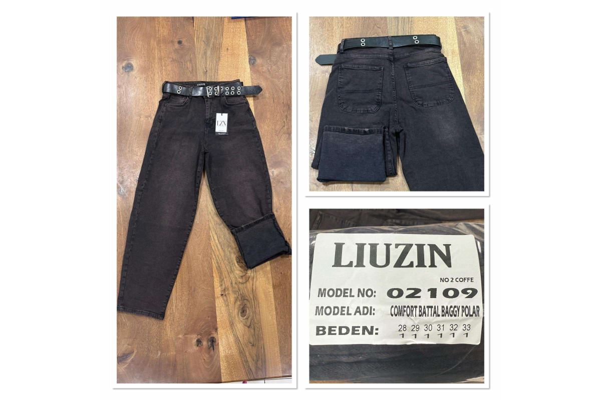 Фото Джинсы женские LIUZIN JEANS 02109 BAGGY НА БАЙКЕ from official site OSKAR™