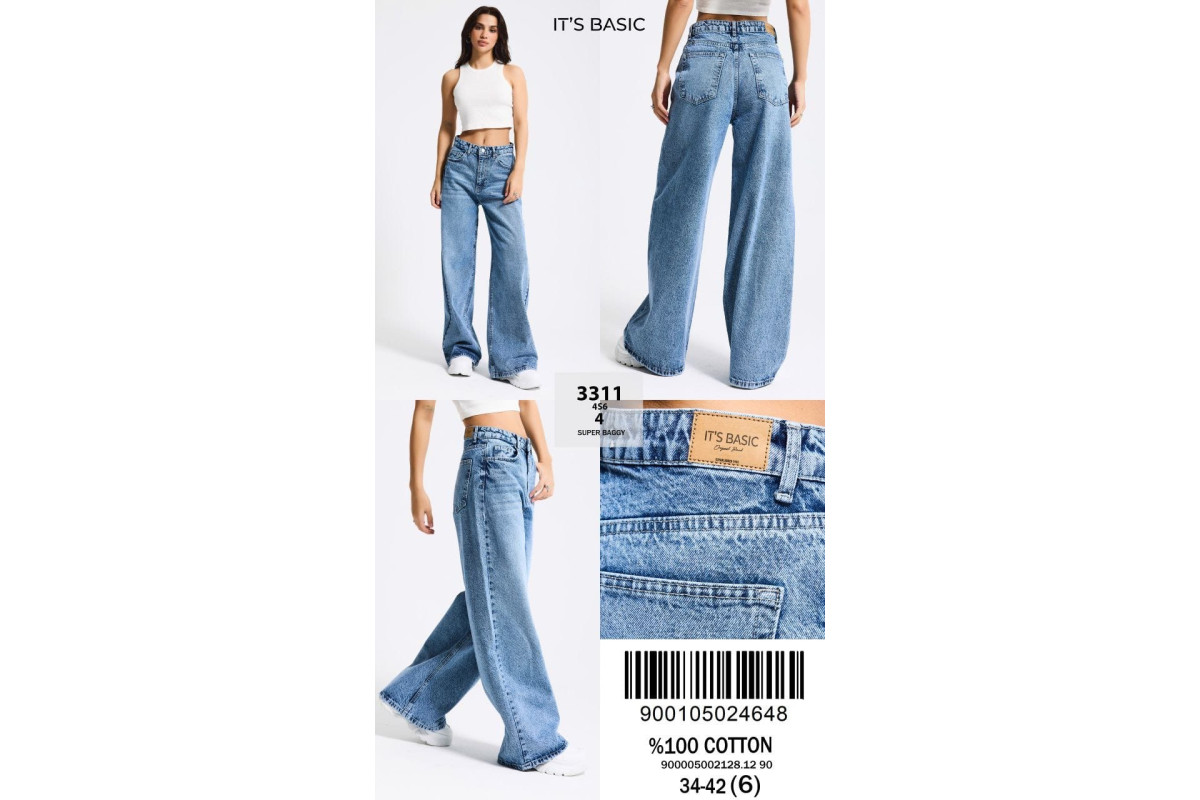 Фото Джинси жіночі IT'S BASIC JEANS 3311 SUPER BAGGY from official site OSKAR™