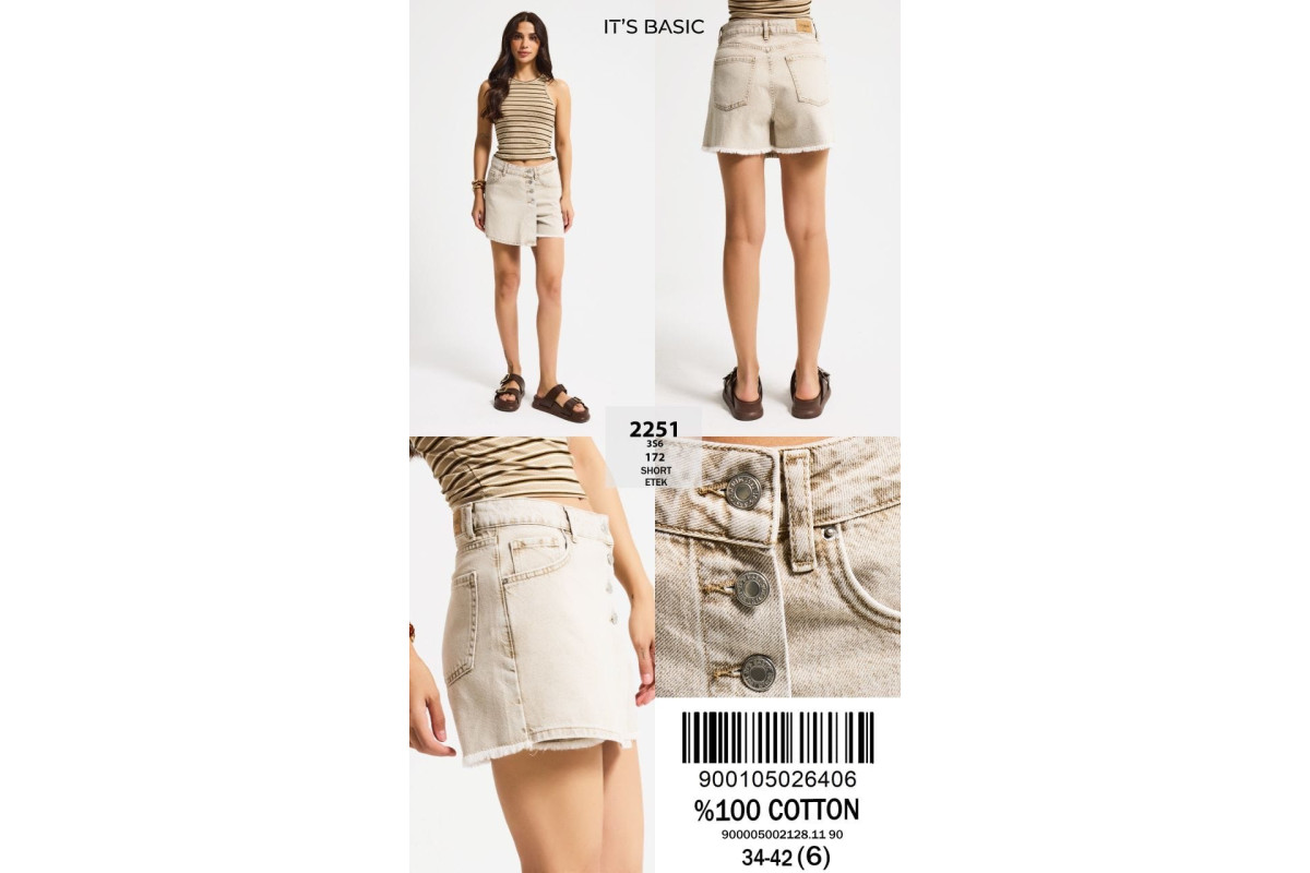 Фото Шорти-спідниця жіноча IT'S BASIC JEANS 2251/172 SKIRT from official site OSKAR™