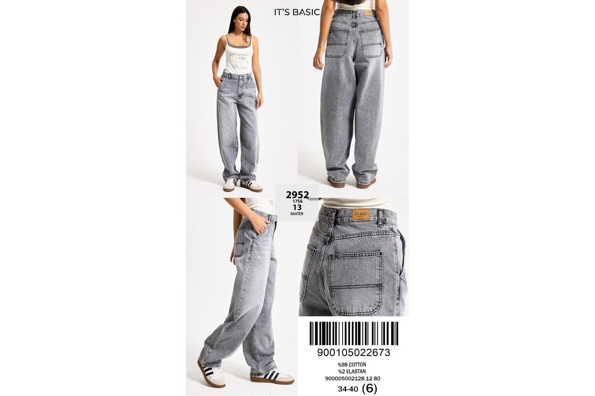 Фото Джинсы женские IT'S BASIC JEANS 2952-13 SKATER from official site OSKAR™