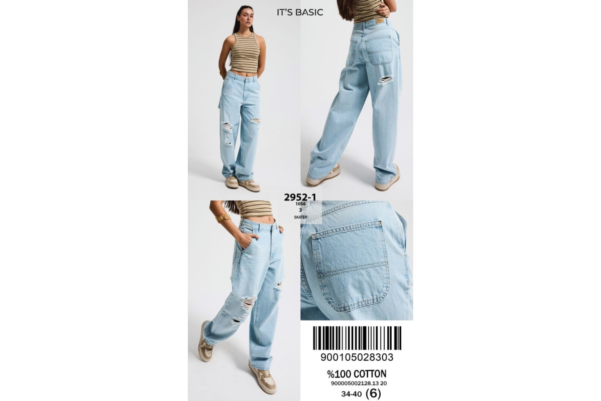 Фото Джинсы женские IT'S BASIC JEANS 2952-3 SKATER from official site OSKAR™