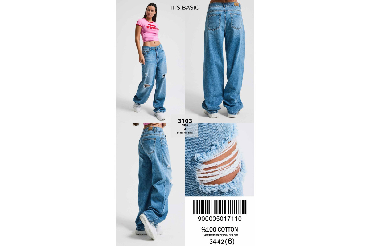 Фото Джинси жіночі IT'S BASIC JEANS 3103-3 SKATER from official site OSKAR™