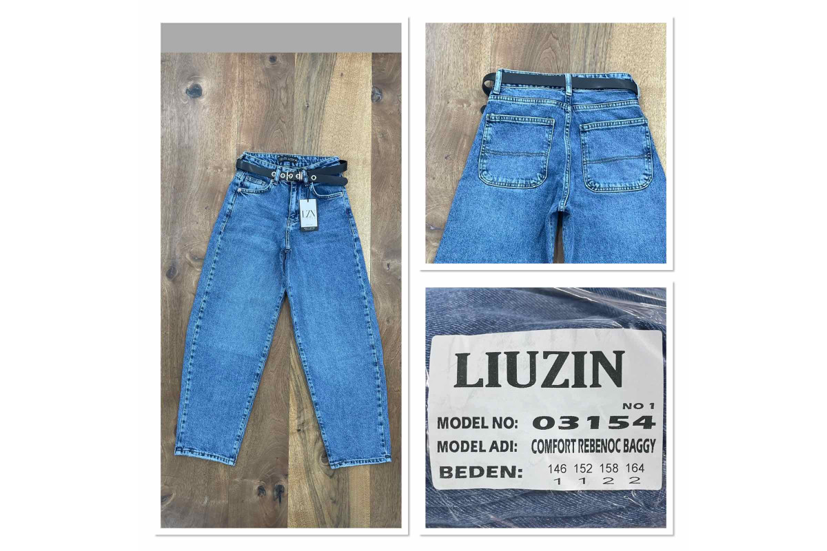 Фото Джинси жіночі підліткові LIUZIN JEANS 03154-1 BAGGY from official site OSKAR™