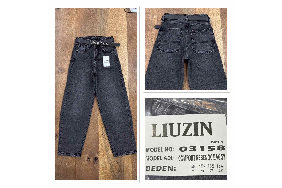 Фото Джинси жіночі підліткові LIUZIN JEANS 03158-1 BAGGY from official site OSKAR™