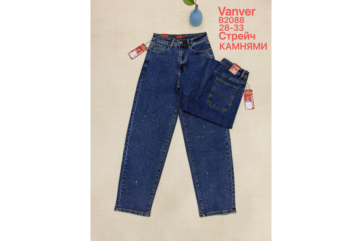 Фото Джинсы женские VANVER JEANS 2088 BAGGY С КАМНЯМИ from official site OSKAR™