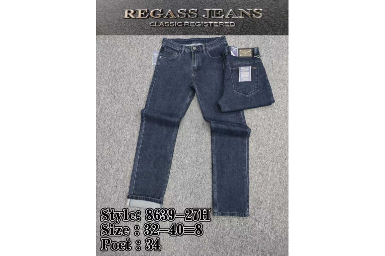 Джинси чоловічі REGASS JEANS 8639 Classic СІРО СИНІЙ