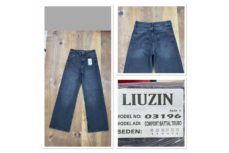 Джинси жіночі підліткові LIUZIN JEANS 03196-1 BAGGY ТРУБА ГРАФІТ