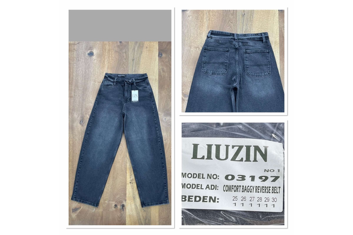 Фото Джинси жіночі LIUZIN JEANS 03197-1 BAGGY ГРАФІТ from official site OSKAR™