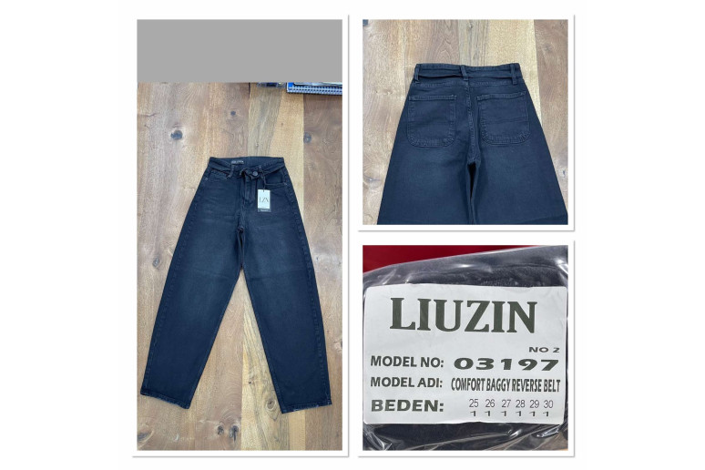 Джинси жіночі  LIUZIN JEANS 03197-2 BAGGY ЧОРНИЙ