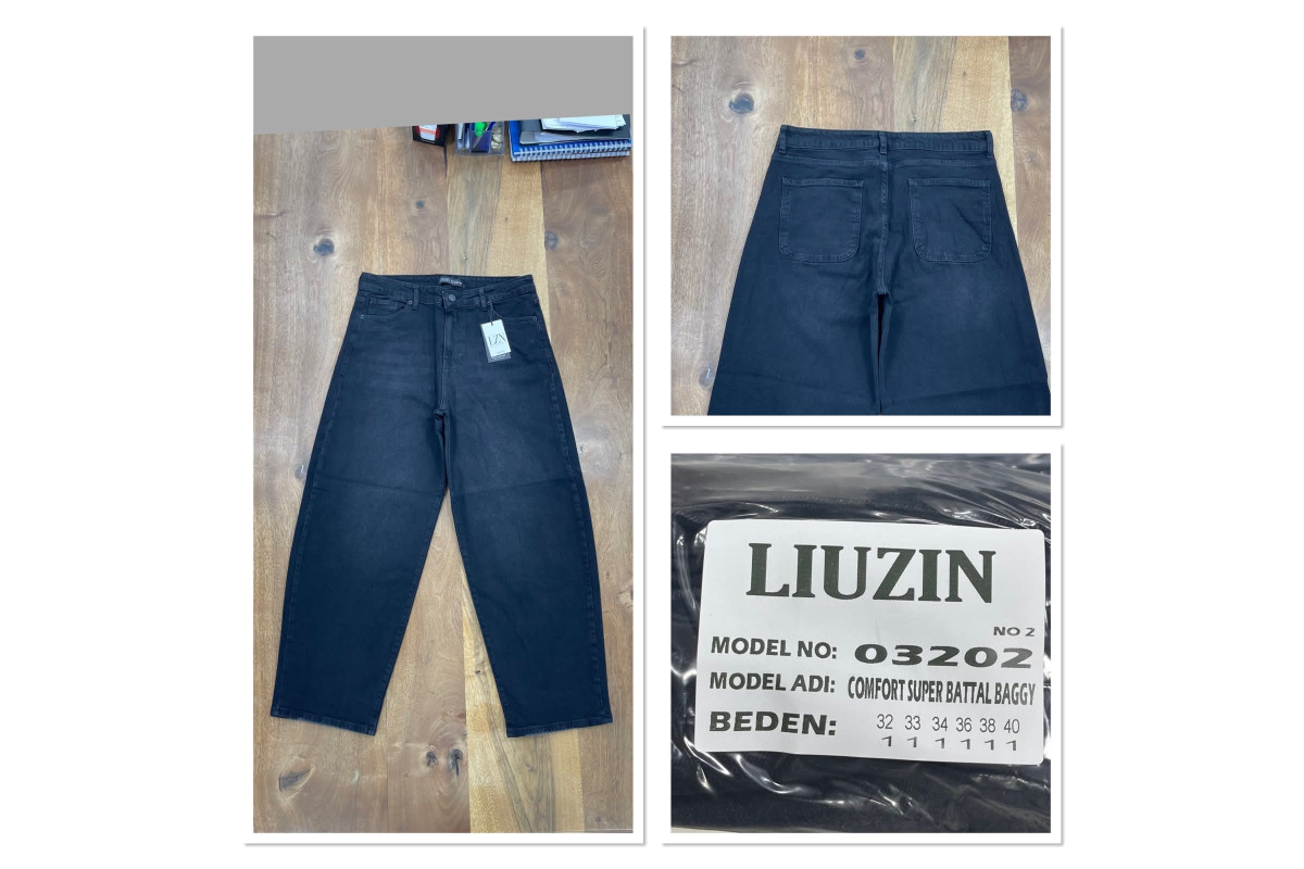 Фото Джинси жіночі LIUZIN JEANS 03202-2 BAGGY ЧОРНИЙ from official site OSKAR™